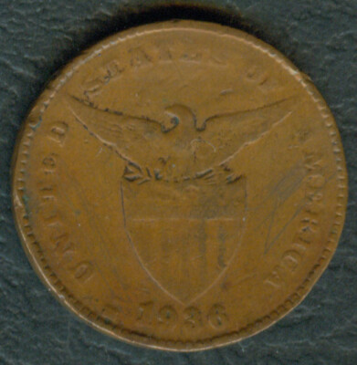 稀少) フィリピン共和国(アメリカ統治下) 1 センタボ青銅貨 1920 S