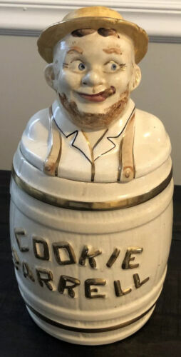 Imperial Porcelain Hobo Man Cigar Cookie Barrel Barrell - Picture 1 of 7