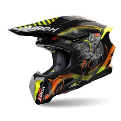 2024 Airoh Twist 3.0 HELM GIFTIG SCHWARZ GELB GLÄNZEND MOTOCROSS OFF ROAD NEU MX