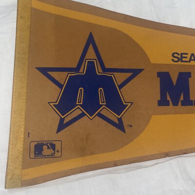 MLB Vintage Pennant - Seattle Mariners - Full 30” - Brown And Blue
