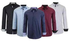 Men's Button-Down Long Sleeve Solid Dress Shirts  Choose Color/Size  BRAND NEW