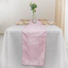 Runner Da Tavolo In Taffetà Rosa Accordo Crinkle 30Cm X 274Cm O 12" X 108"