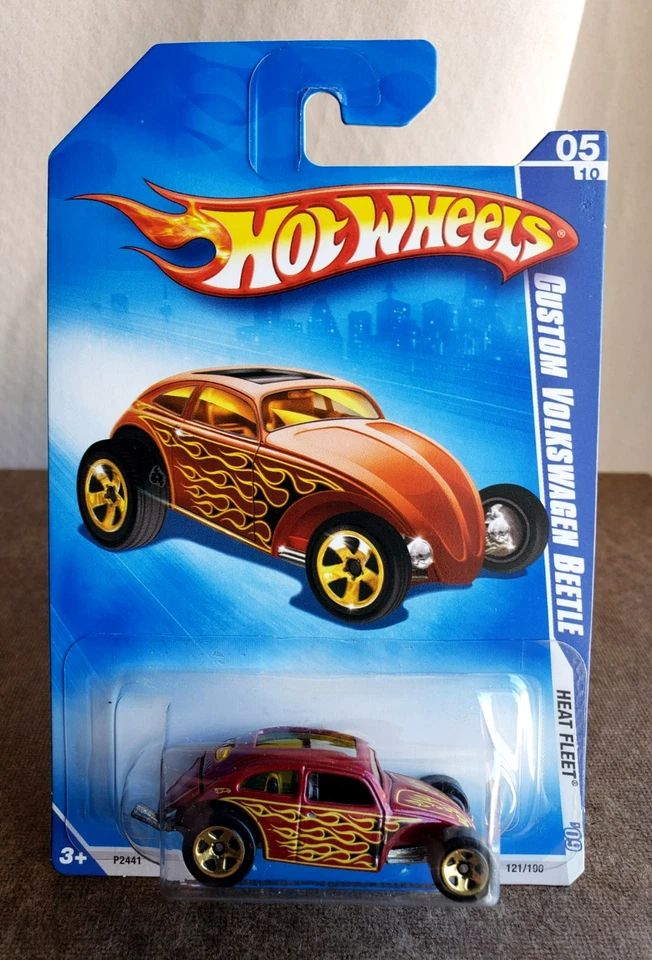 Volkswagen Beetle 2009 Hot Wheels personalizado flota térmica roja serie '09 #121/190 1:64 Foto 4 de 4