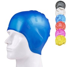 Swimming Cap Cup Long Hair Stretch Silicone Waterproof Latex Bathing Ear Adult