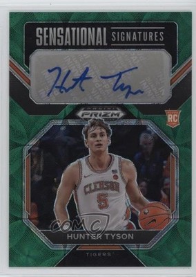 2023-24 Panini Prizm Draft Picks Choice Green 3/8 Hunter Tyson #SS-HTY Auto 3hd