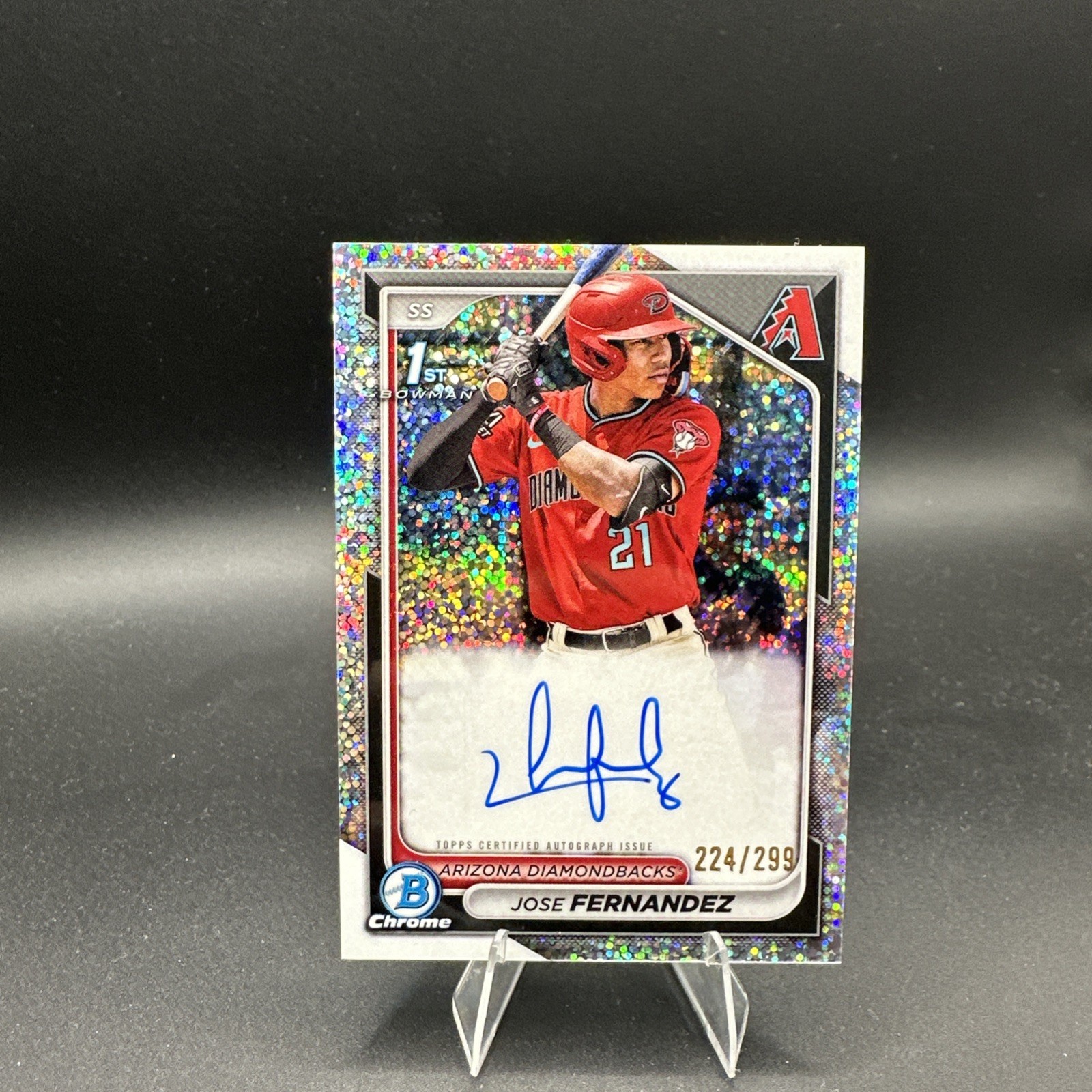 2024 Bowman 1st chrome Jose Fernandez Speckle Auto #CPAJF /299 Diamondbacks