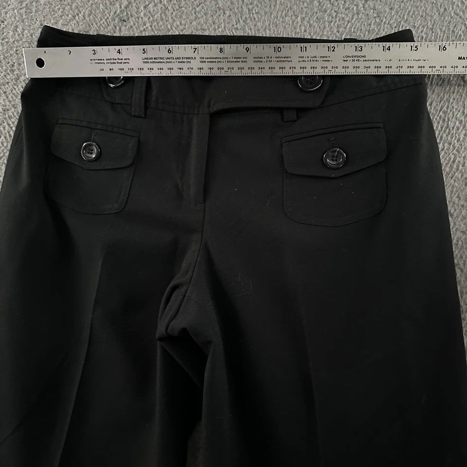 Calça Ann Taylor Feminina Preta Tamanho 4 Ajuste Assinatura Trabalho Carreira Mistura de Poliéster - Imagem 4 de 4