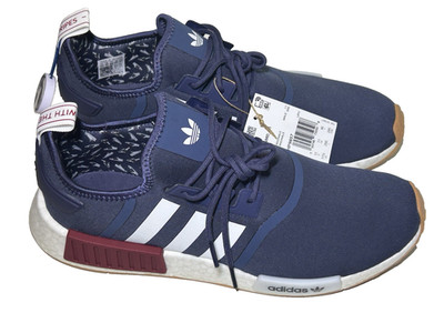 adidas NMD_R1 Shoes Mens Size 11.5 Blue Running Sneakers Comfort 3 Stripe Shoes