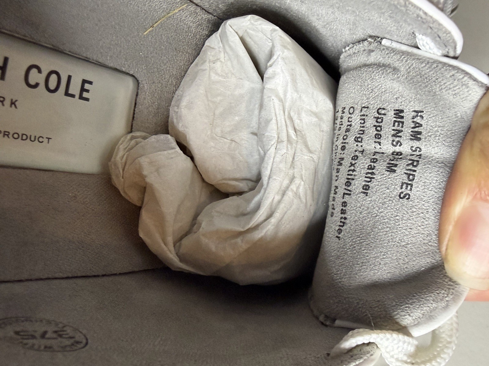 Kenneth Cole New York Men’s White Leather Sneakers Size 8.5 Clean No Box