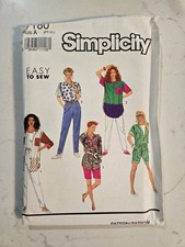 VTG Simplicity Sewing Pattern 7180 Shirt in 2 Lengths Pants Shorts PT-XL UNCUT
