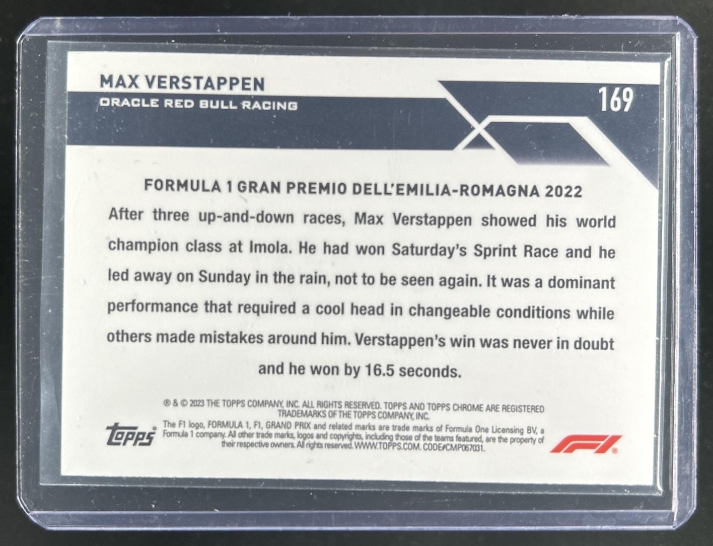 2023 Topps Chrome F1 Formula 1 Max Verstappen Gold Refractor #/50 view 2