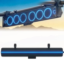 Waterproof 8 Speakers Bluetooth UTV Sound bar FM Radio LED System Polaris CanAm