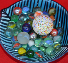 SET OF OVER 50 OLD & NEW MARBLES - ALL SIZES & COLOURS! 