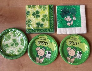 VTG  90’s ZIGGY St Patricks HOORAY For IRISH Sealed PAPER PLATES & NAPKINS Lot