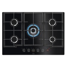 Image of AEG 8000 Series 74cm 5 Burner Gas on Glass Hob - Black HKB75450NB