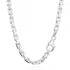 60cm MASSIVE ANKERKETTE Collier 925 SILBER Kette Diamantiert 4,5mm 50g 3688