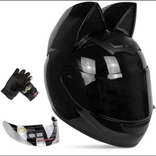 Casco de motocicleta Dot extra grande extraíble oreja de gato cara completa cascos de motocicleta