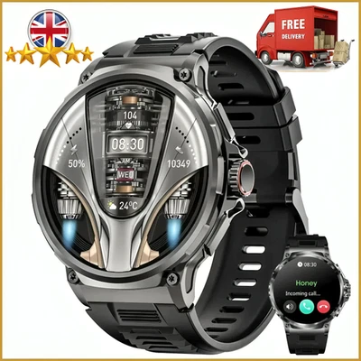 IOWODO Military Rugged Smart Watch for Men with Bluetooth Call(Answer/Make Call) Gift