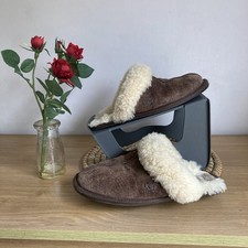 Ladies Brown UGG Scuff Slippers Size UK5.5/EU38 In Worn Condition