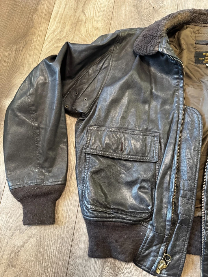 Винтажная летная куртка ВМС США среднего типа G-1 MIL-J-7823E, размер 44 - Изображение 4 из 4