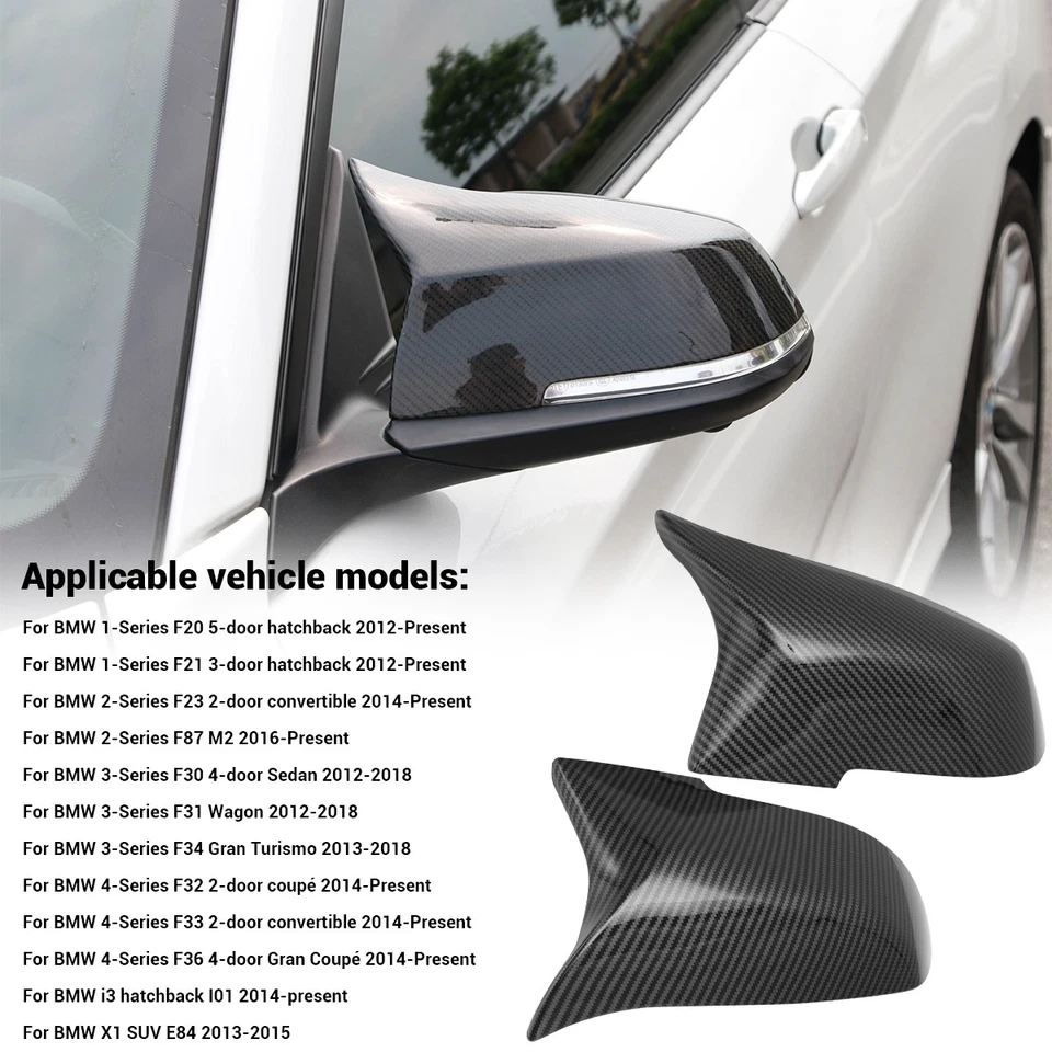 For the 2012-2018 BMW 1/2/3/4/X1/i3 series Carbon Fiber Side Mirror Cover Caps*2 - Изображение 2 из 4