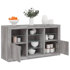 Buffet avec Lumières LED Armoire Latérale Meuble de Rangement Salon vidaXL