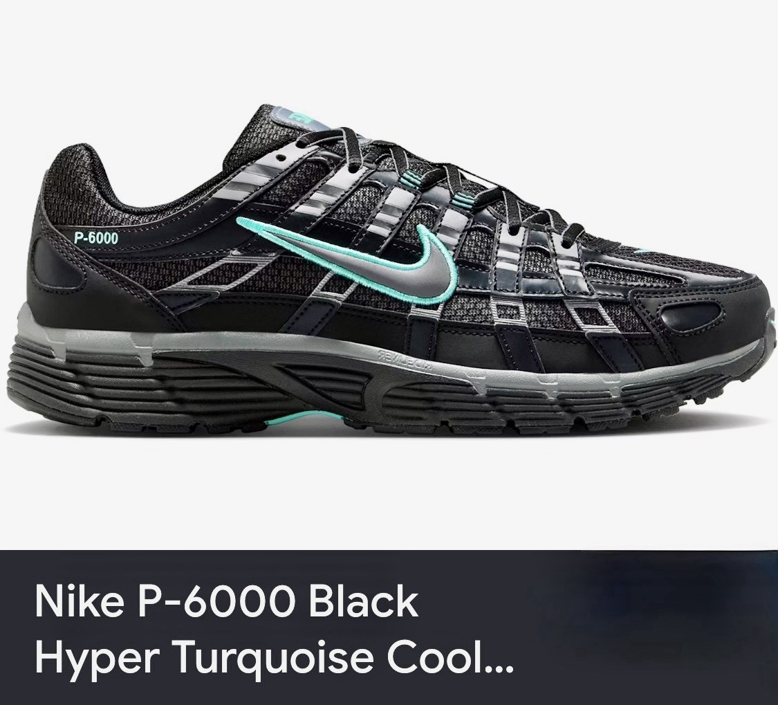 Nike P-6000 Men’s Low Top Sneakers Black Hyper Turquoise Sz 14 IR1477-010