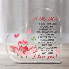 2D 1PC Heart Acrylic Plaque Happy Valentine's Day Gift To My Love Man Decor Gift