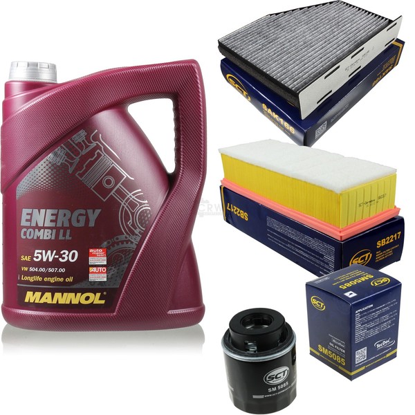 SCT Inspektionspaket 5L Mannol Energy 5W-30 FüR VW Touran 1.4 TSI Sharan Tiguan-image