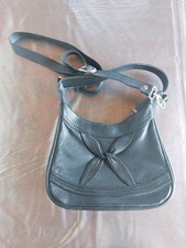 Vintage Damen Handtasche aus Echtleder, Schwarz