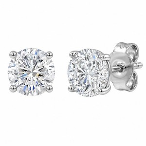 5.00Ctw Round Cut F Vs Lab Grown Diamond Stud Earrings 925 Sterling Silver