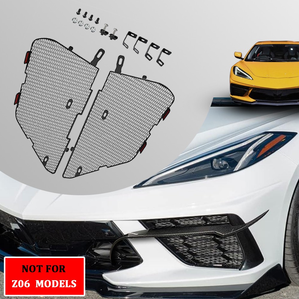 For Corvette C8 Z51 20-2024 Side Intake Mesh Grille +Front Grill Radiator Guard