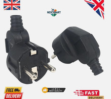 Euro Plug Schuko European Heavy Plug Top Connector 16 Amp Whi & Blk Uk