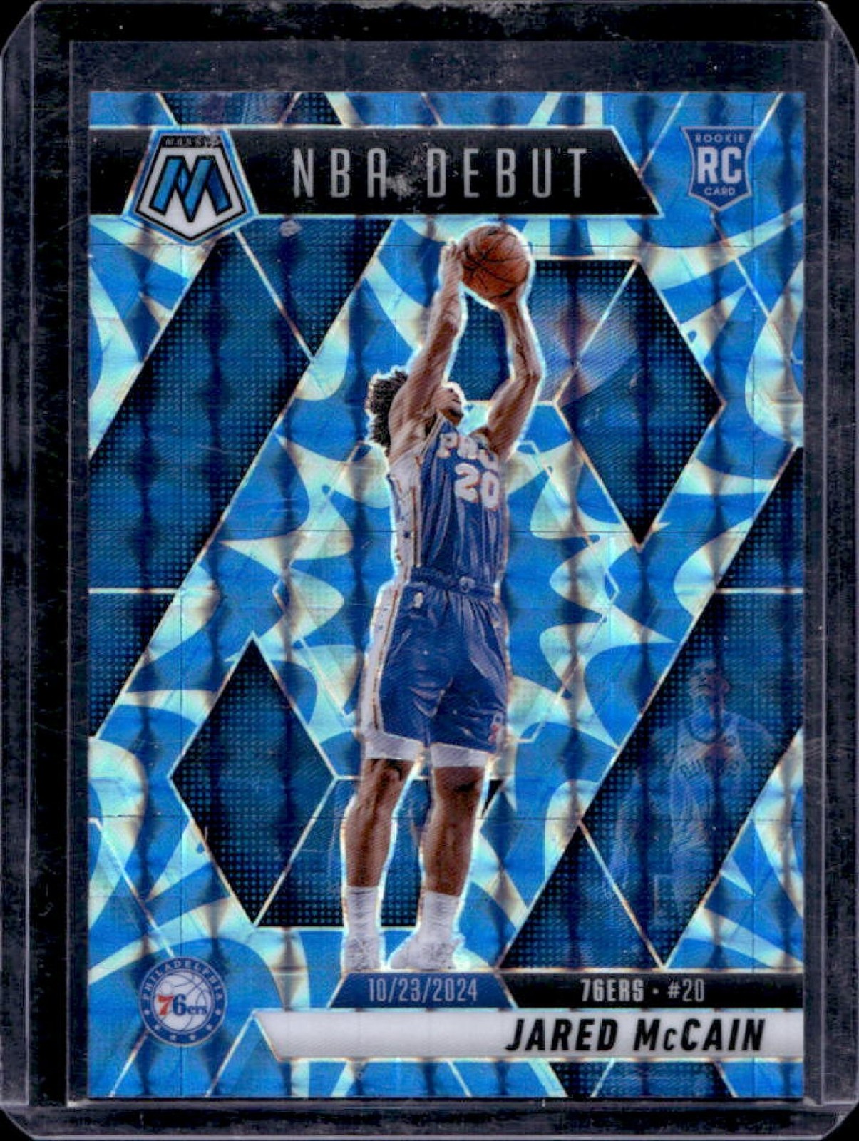 2024-25 Mosaic Jared McCain RC Reactive Blue NBA Debut #263 76ers