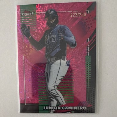 Topps Finest Junior Caminero Tampa Bay Rays Pink Parallel Serial #222/250