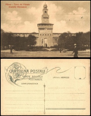 Cartolina Mailand Milano Torre del Filarete Castello Sforzesco 1913