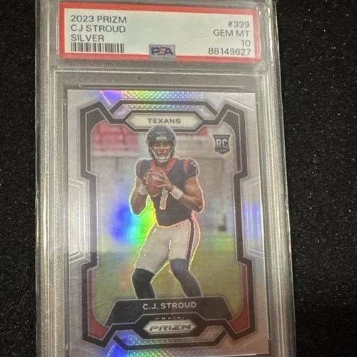 2023 Panini Prizm Texans C.J. Stroud Rookie Silver Prizm #339 PSA 10