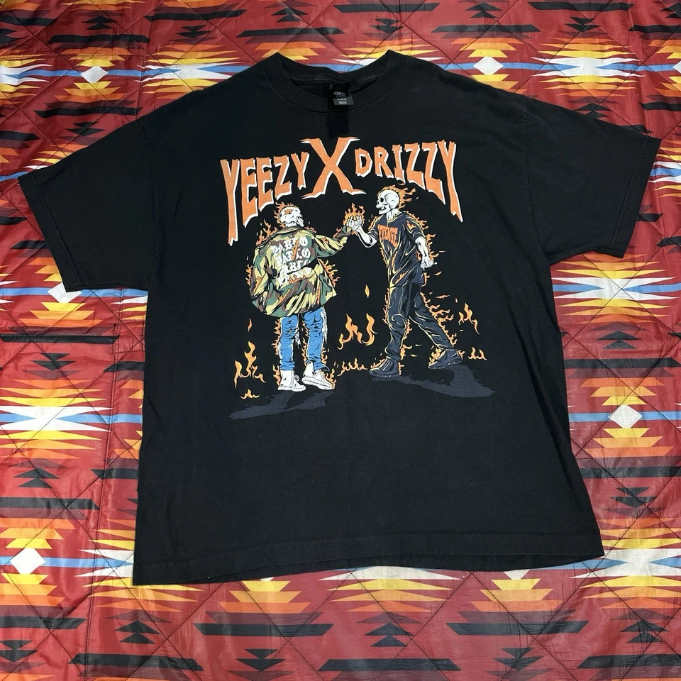 Camiseta Kanye West Drake Yeezy X Drizzy Esqueleto Gráfico Para Hombre XL Rap Hip Hop Foto 3 de 4