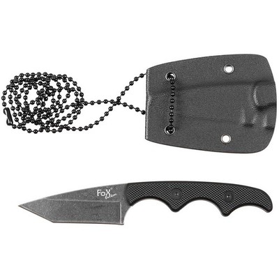 FOX Outdoor '' Neck II '' Neck Knife Tanto Messer Stonewashed + Scheide
