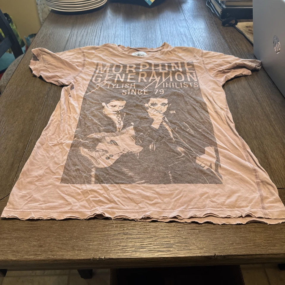 Vintage -Morphine Generation Mauve t-shirt with black graphics Medium - Image 3 of 4
