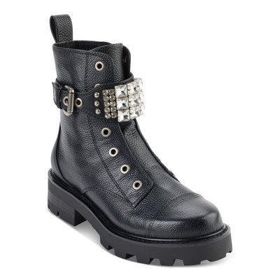 Karl Lagerfeld Paris KL323106 Boots Women's US 8 Black Lug Sole Bootie LION29