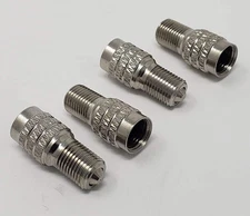 (Pack of 4)  Double Seal Flow through Valve Stem Extension Tire Caps Inflate Thr