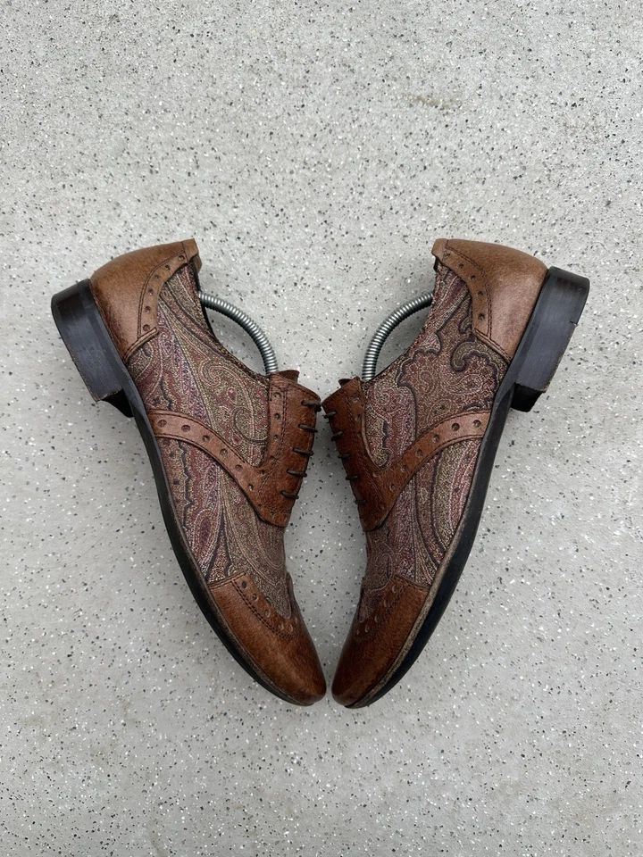 DDP Mens Etro Paisley Shoes Oxford Size 41 - Image 2 of 4