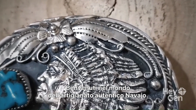 Fibbia Cintura Westernbkl Nativi Americani Rame Turchese – Stile Cowboy Rodeo