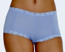 MAIDENFORM Fabulous Fit Classic Lace Trim Blue Boyshort Panty Womens S 5 L 7 2XL