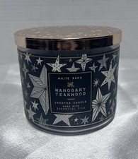 White Barn 3-Wick Candle Mahogany Teakwood NEW