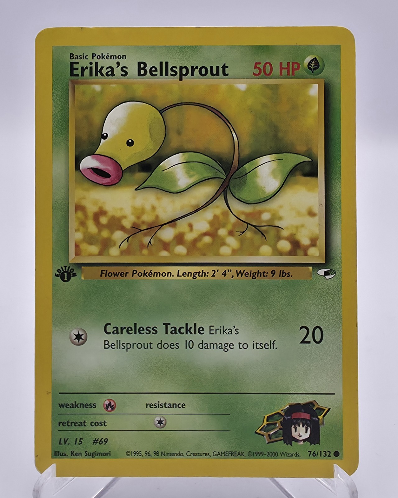 Erika's Bellsprout 76/132 Common 1st Edition Gym Heroes Pokémon WOTC