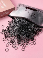 2000Pcs Small Black Clear Elastic Hair Ties No Damage Rubber Bands for Girls Kid