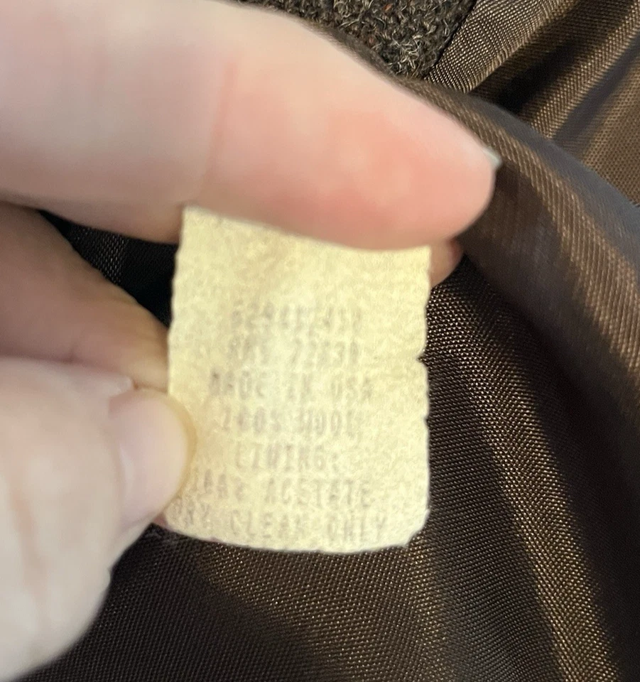 Vtg Tweeds Women Brown Wool Blazer 10 Lined Academia Classic Preppy Shoulder Pad - Image 4 of 4