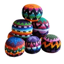 Crocheted Hacky Sack Footbag - 1 Footbag Random Color  Design